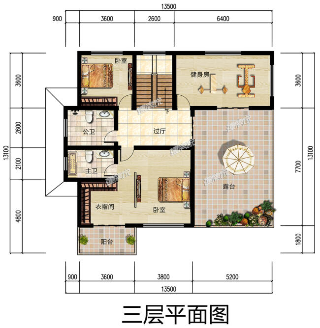 实用别墅外观效果图(小户型别墅平面布局)