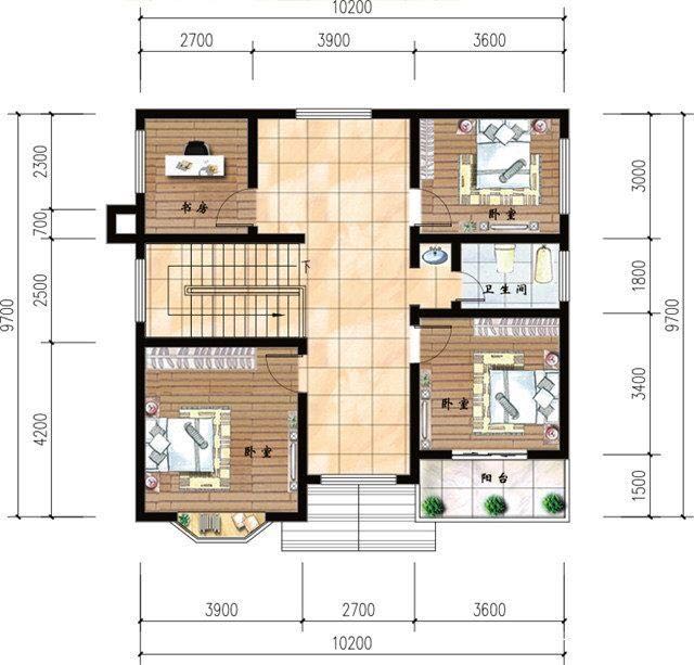 农村10x9m自建房最省钱的图纸(全网农村二层自建房图纸)