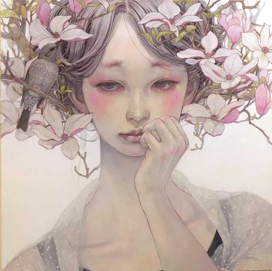 唯美的插画手绘花草树木(美丽好看的插画花草壁纸)