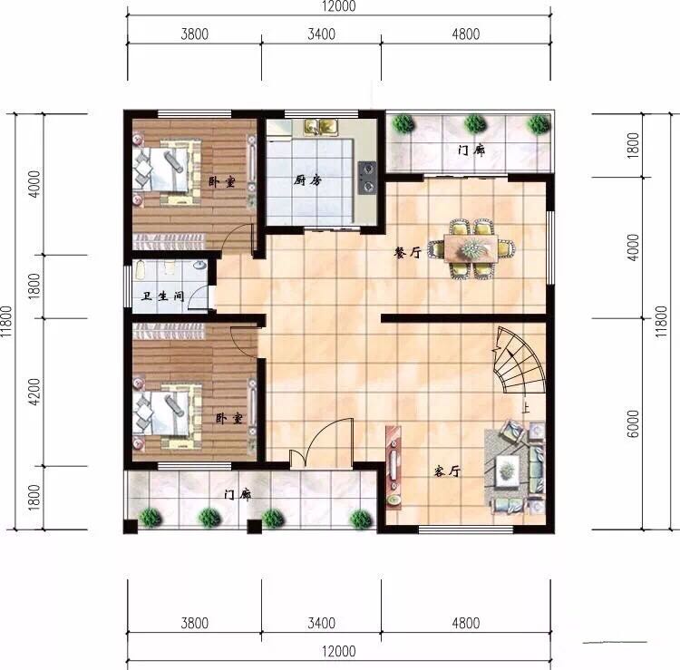 农村10x9m自建房最省钱的图纸(全网农村二层自建房图纸)