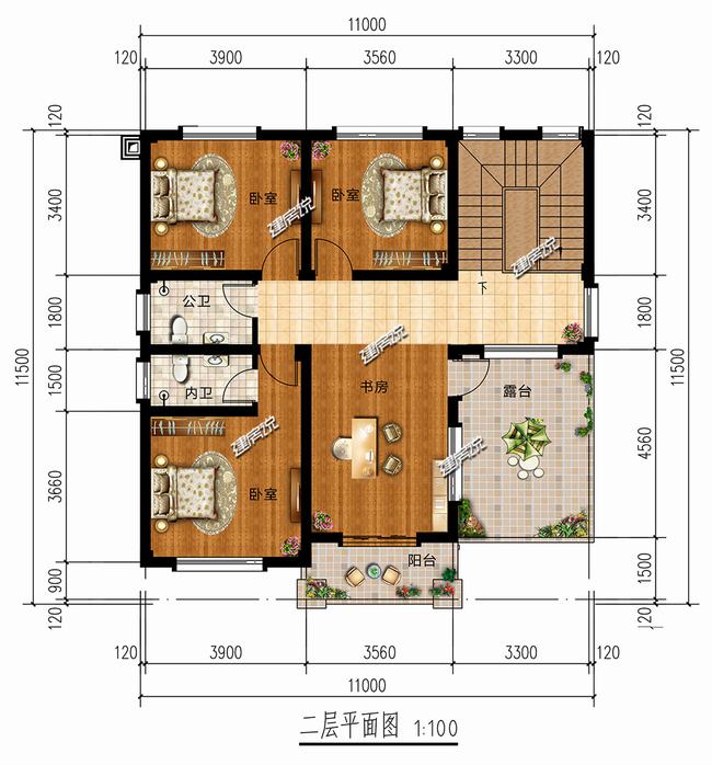 实用别墅外观效果图(小户型别墅平面布局)