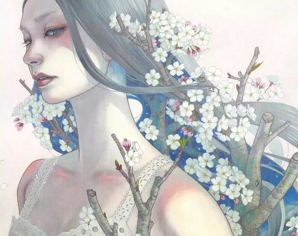 唯美的插画手绘花草树木(美丽好看的插画花草壁纸)