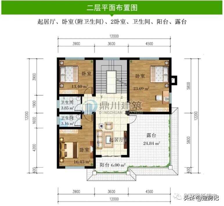 100款湖南农村二层两开间别墅(农村中式别墅二层户型图)