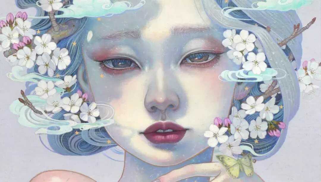 唯美的插画手绘花草树木(美丽好看的插画花草壁纸)