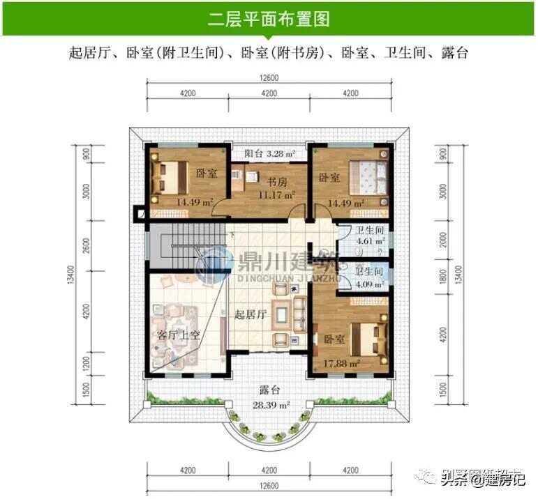 100款湖南农村二层两开间别墅(农村中式别墅二层户型图)