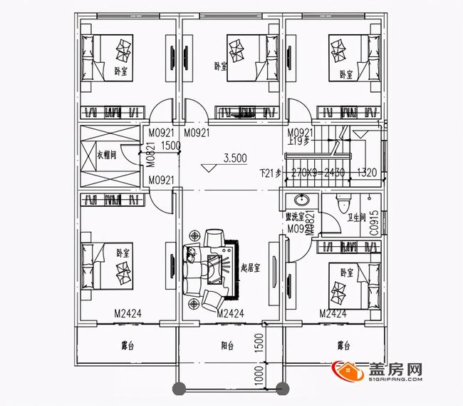 二层中国风农村自建房设计图(7款三层农村自建房设计)