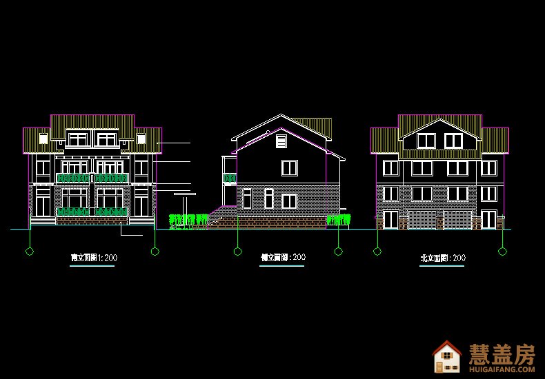 外观实用漂亮不同风格三层农村自建房图纸