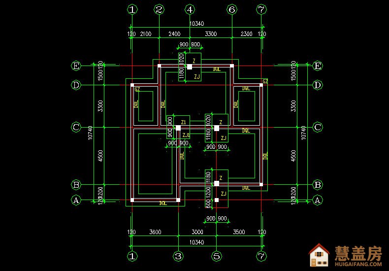 10x10米外观经典简洁型新农村三层自建房设计图