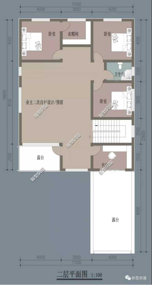 长方形农村小院自建房户型图(农村别墅小院设计实景图)