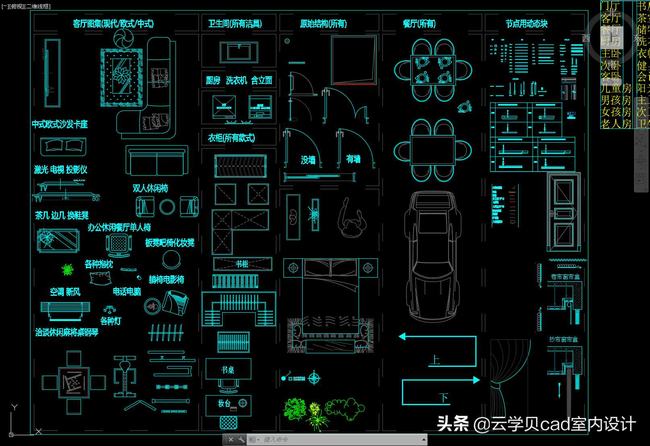 室内cad动态图库(cad室内设计常用图库)