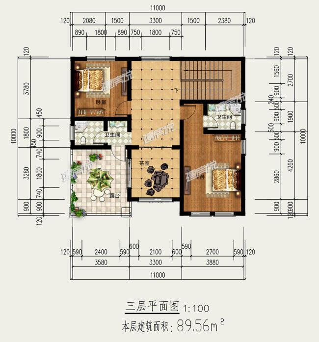 实用别墅外观效果图(小户型别墅平面布局)