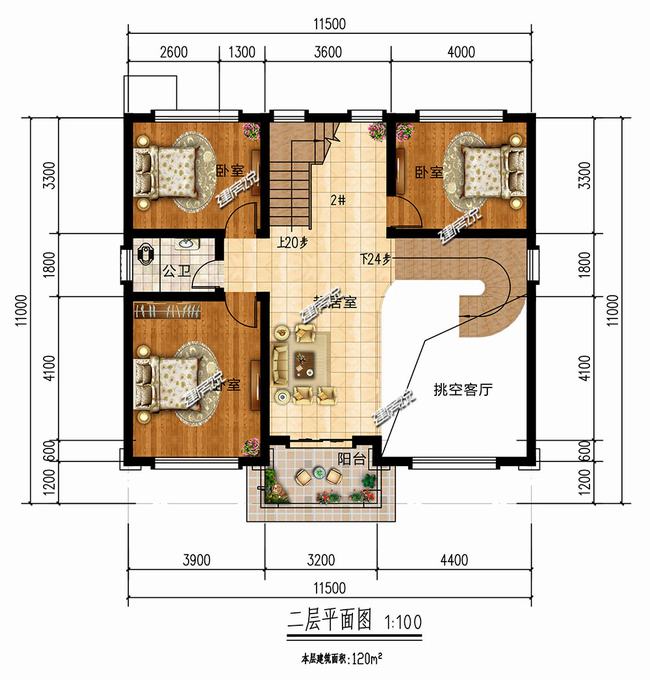 实用别墅外观效果图(小户型别墅平面布局)