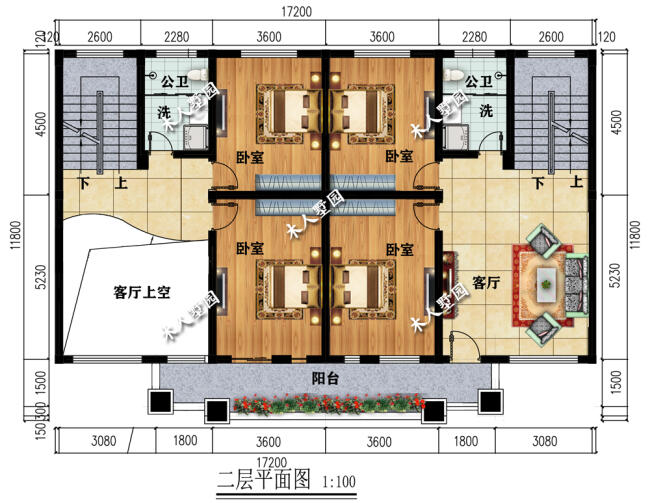 堂屋共用的三层双拼别墅设计(共用堂屋的三层双拼别墅)