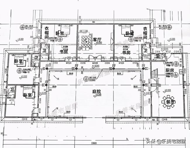 四合院民宿设计图农村一层全套(中式四合院民宿设计)