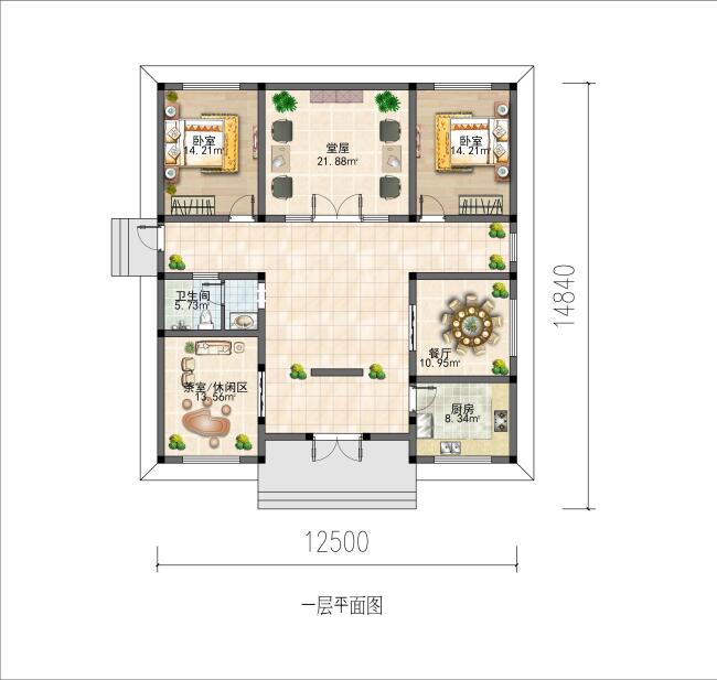 四合院别墅庭院图纸设计(中式四合院院子设计图片)