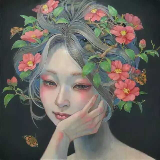 唯美的插画手绘花草树木(美丽好看的插画花草壁纸)