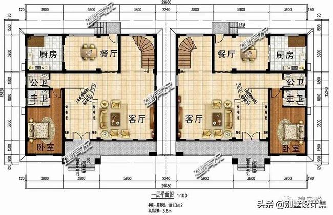 双拼别墅门头外观(双拼房外观简单造型)