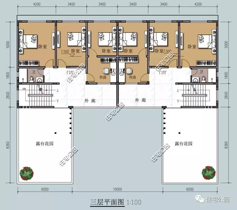 双拼户型设计图(双拼户型图简单大方)