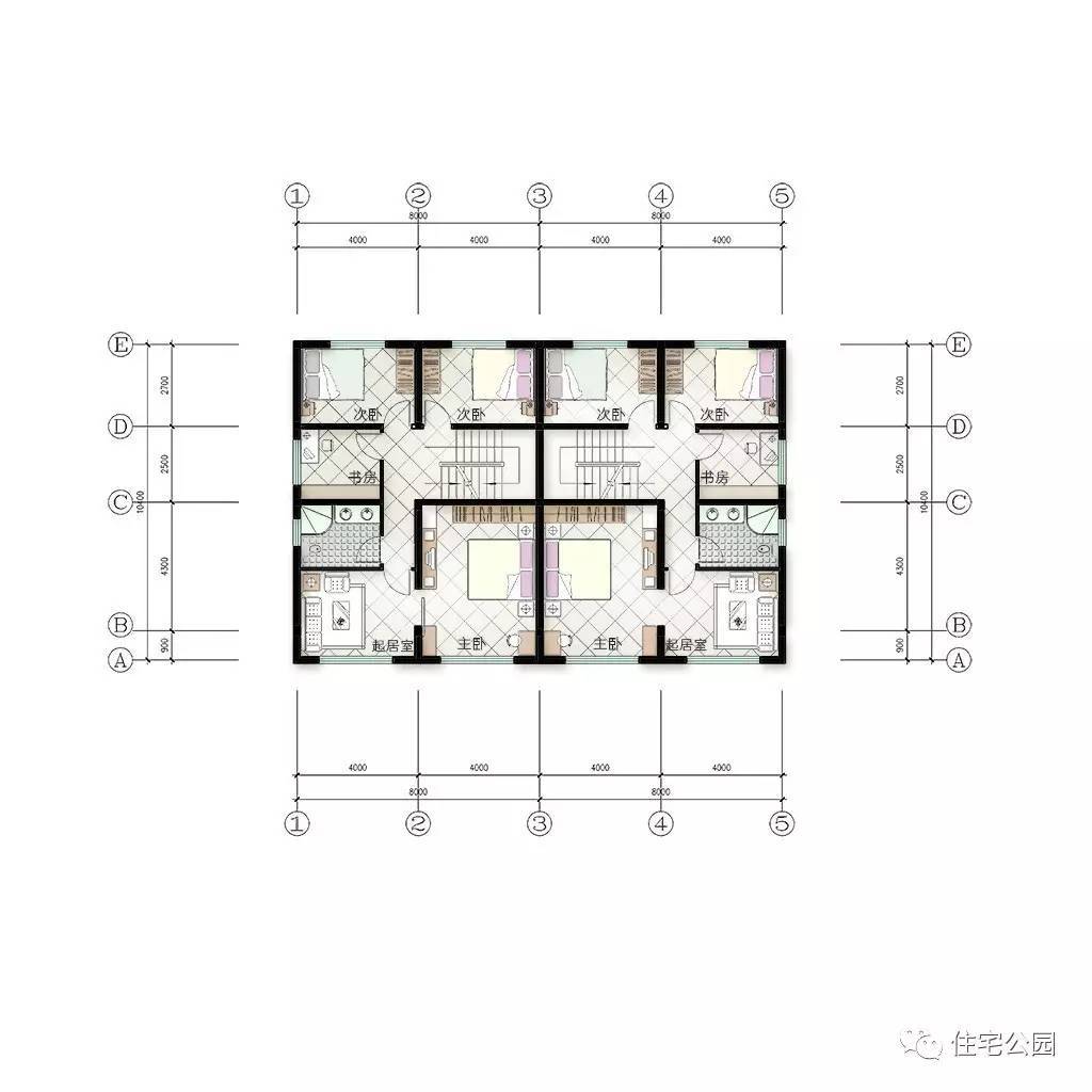 双拼户型设计图(双拼户型图简单大方)