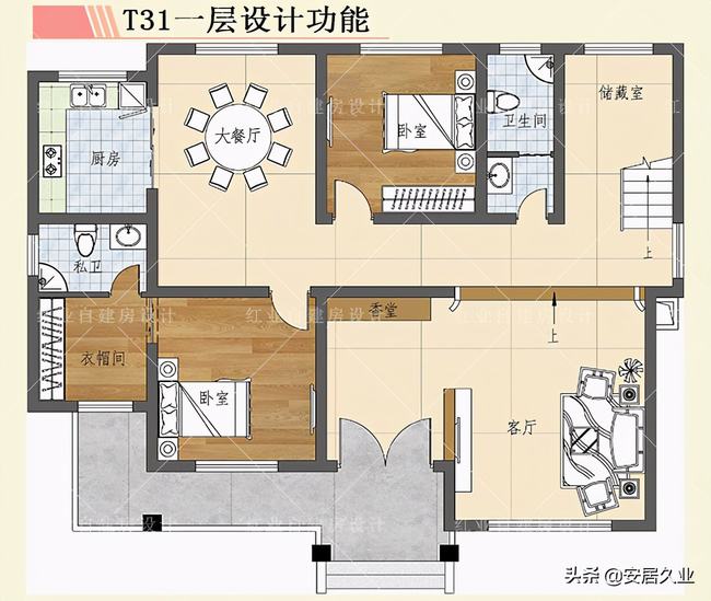 农村自建房客厅挑空设计(长条户型自建房设计)