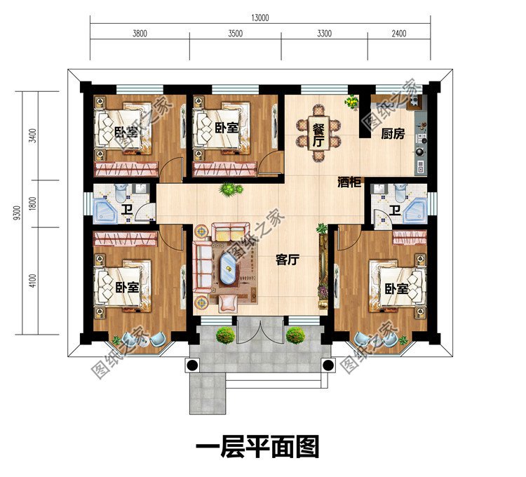 农村自建房一层真实图90平米(一层平地农村自建房图片)