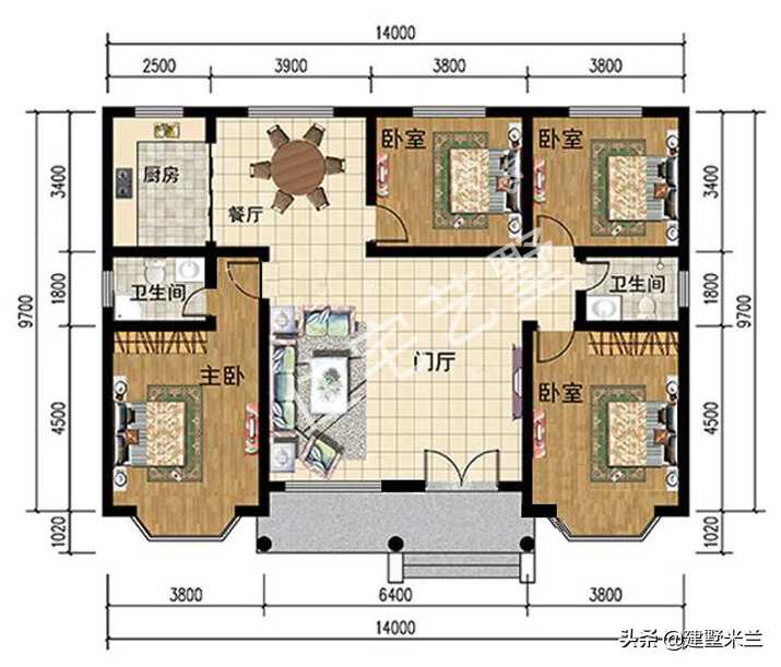 农村自建房一层带院实景(新式合院农村自建房)