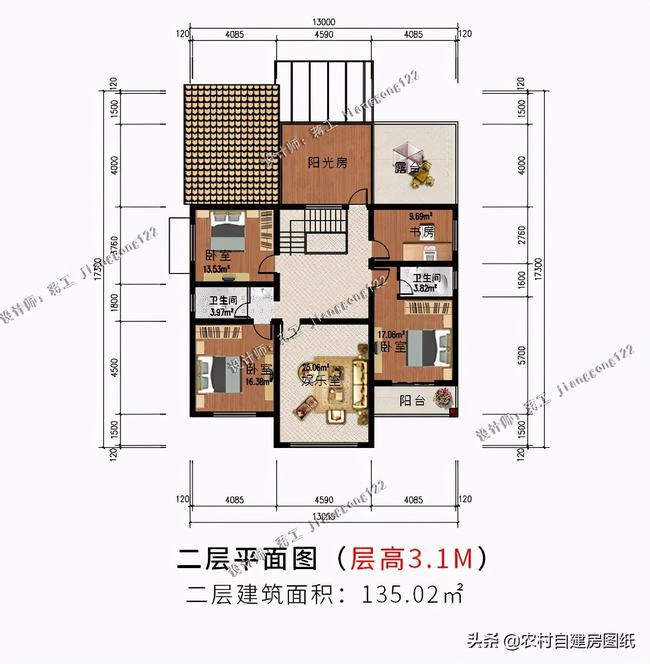 农村2层阁楼别墅(最火二层别墅农村自建房)