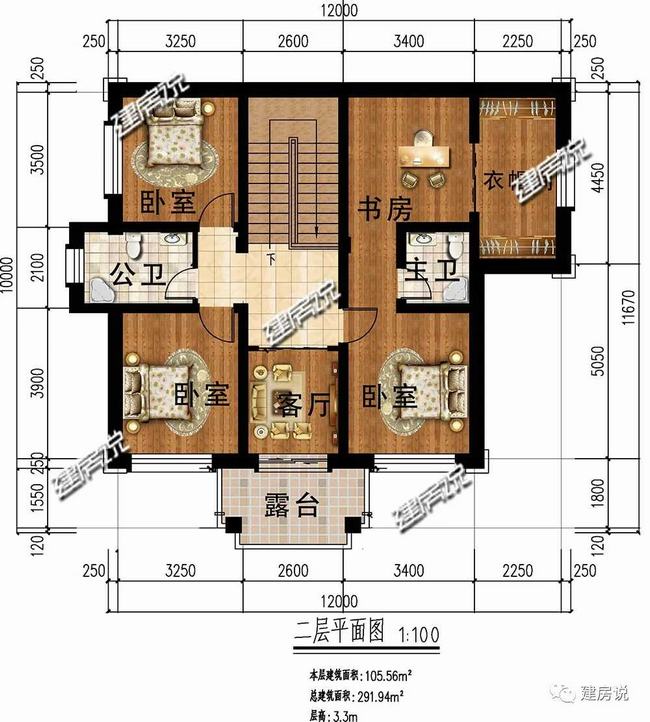 农村12x11别墅设计效果图(12米开间别墅设计)