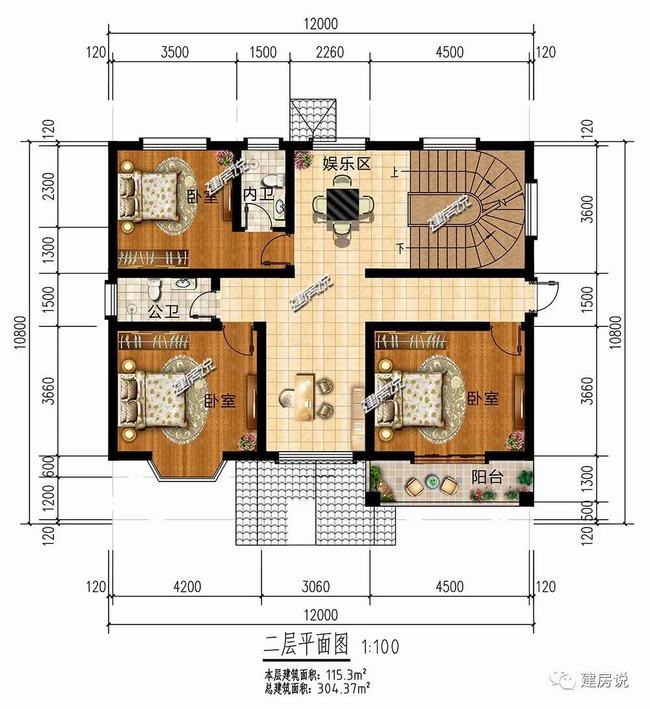 农村12x11别墅设计效果图(12米开间别墅设计)