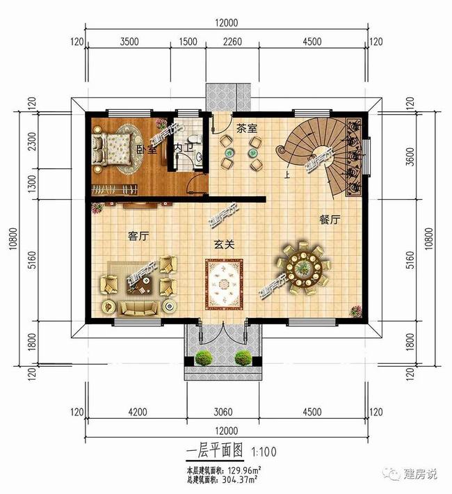 农村12x11别墅设计效果图(12米开间别墅设计)