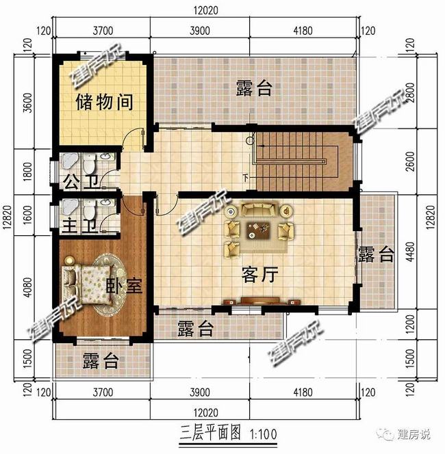 农村12x11别墅设计效果图(12米开间别墅设计)