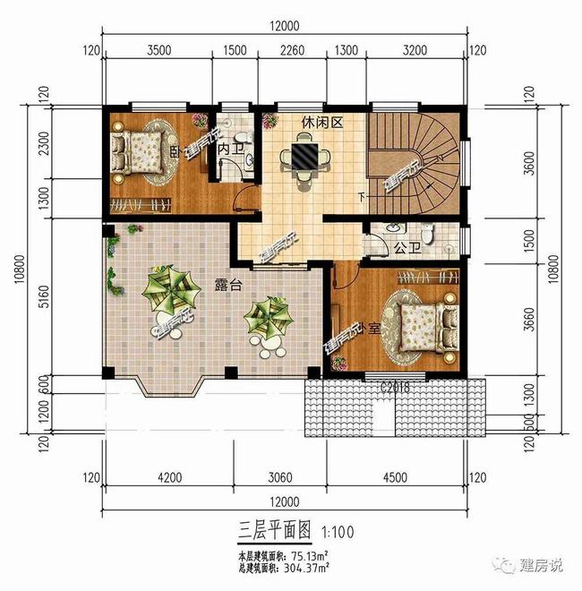 农村12x11别墅设计效果图(12米开间别墅设计)