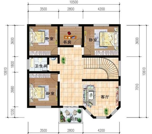 农村10x9m自建房最省钱的图纸(全网农村二层自建房图纸)