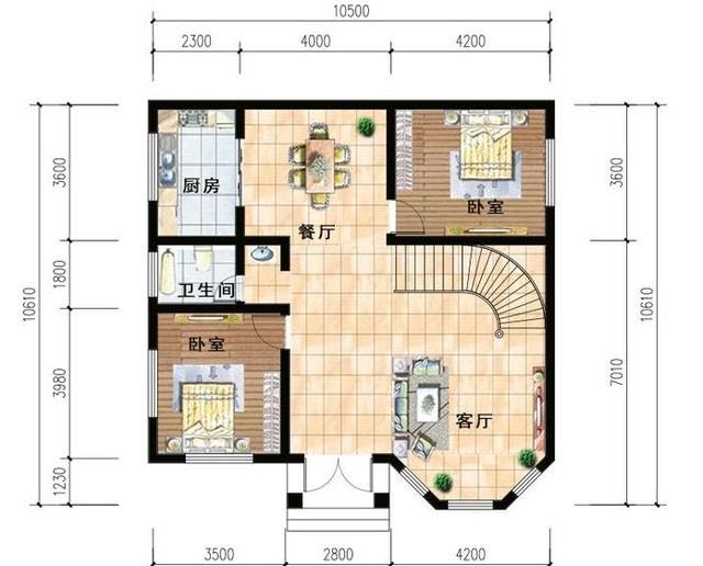 农村10x9m自建房最省钱的图纸(全网农村二层自建房图纸)