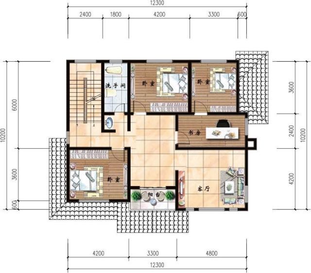 农村10x9m自建房最省钱的图纸(全网农村二层自建房图纸)