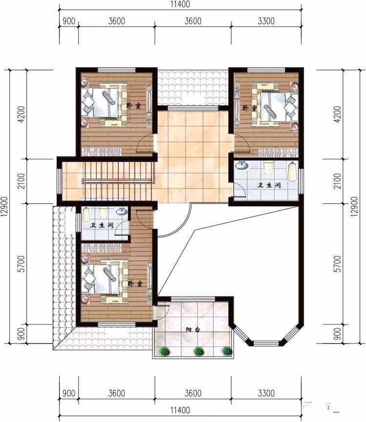 农村10x9m自建房最省钱的图纸(全网农村二层自建房图纸)