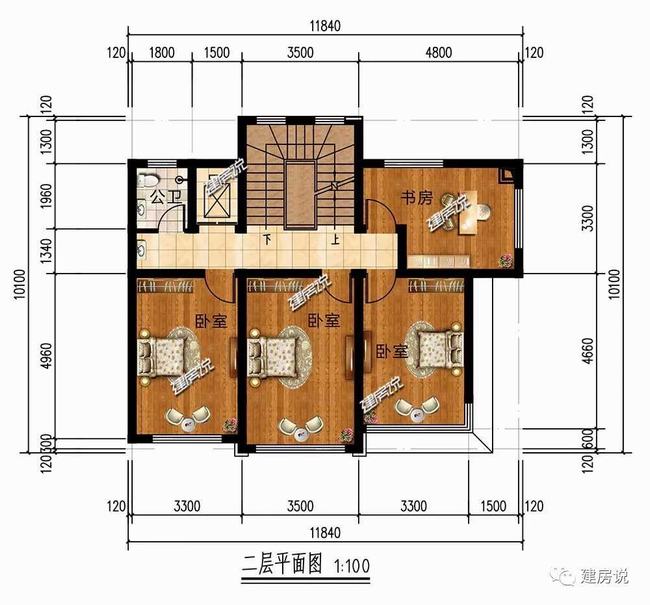 免费500套别墅图纸8米x8.5米二层(长方形宅基地怎么设计)