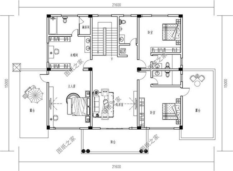 二层轻钢别墅两家合建户型(农村二层别墅自建效果图)