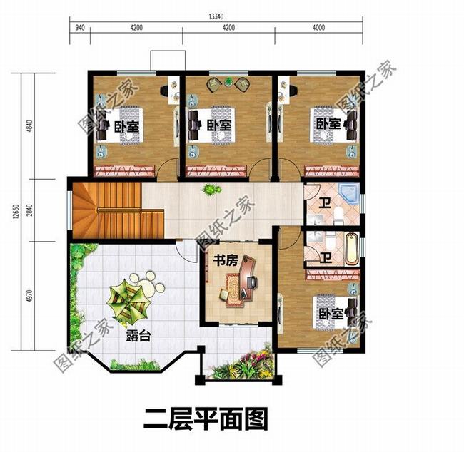 二层轻钢别墅两家合建户型(农村二层别墅自建效果图)