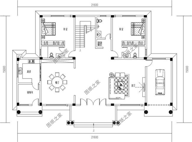 二层轻钢别墅两家合建户型(农村二层别墅自建效果图)