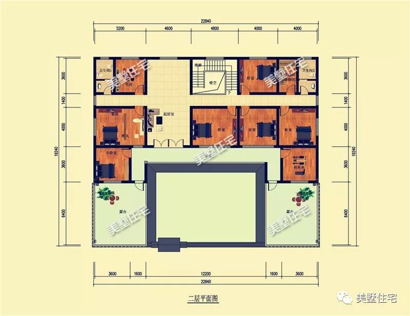 中式别墅三层四合院(双层中式四合院户型图)