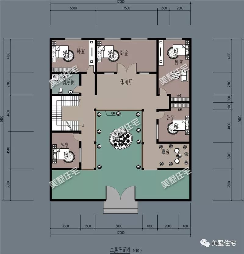 中式别墅三层四合院(双层中式四合院户型图)