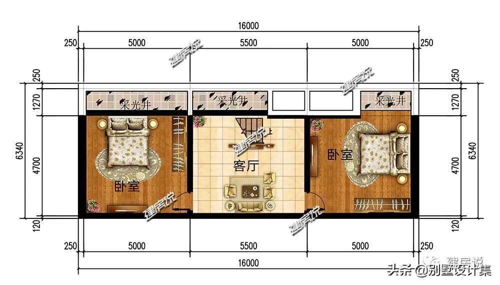 一层中式三合院别墅效果图片大全(一层别墅三合院大门)