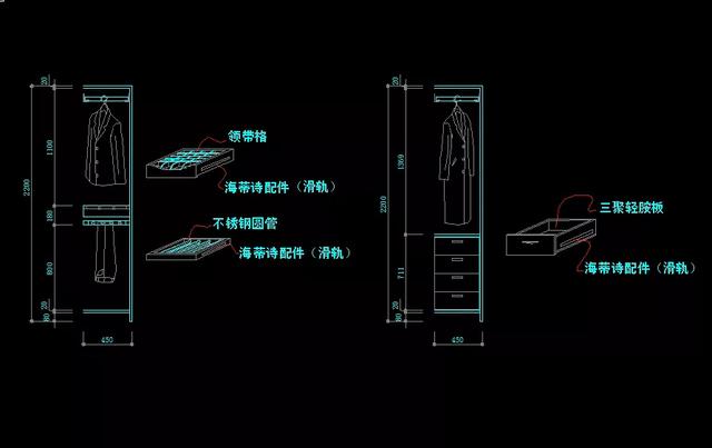 cad衣柜立面图斜角(衣柜斜角cad立面图)