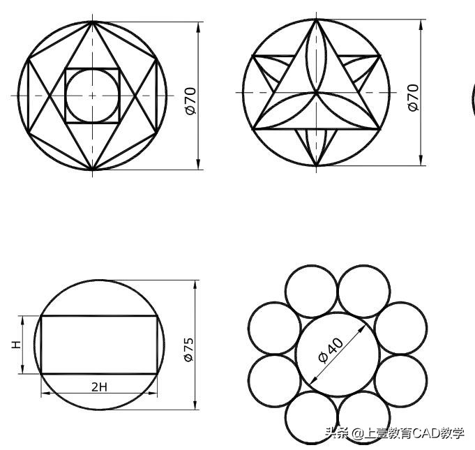 cad二维制图练习图纸(cad轴测图练习图纸)