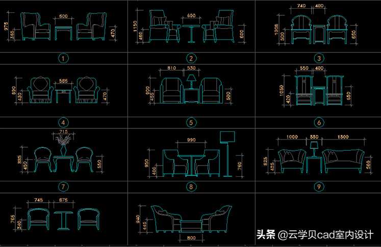 cad中家具图块大全(cad家具大样图素材)