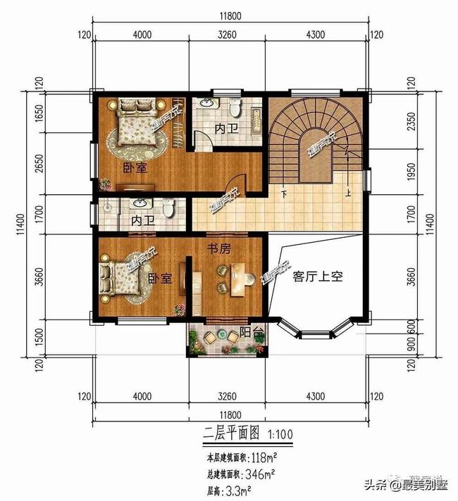 14米x14米欧式别墅旋转楼梯(带旋转楼梯的农村别墅)