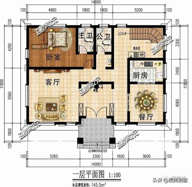 14米x14米欧式别墅旋转楼梯(带旋转楼梯的农村别墅)