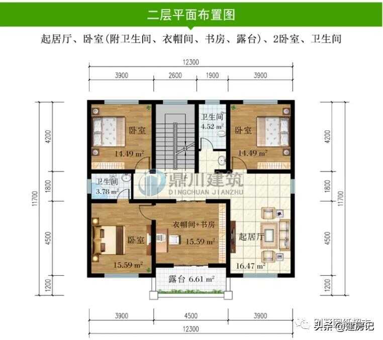 100款湖南农村二层两开间别墅(农村中式别墅二层户型图)