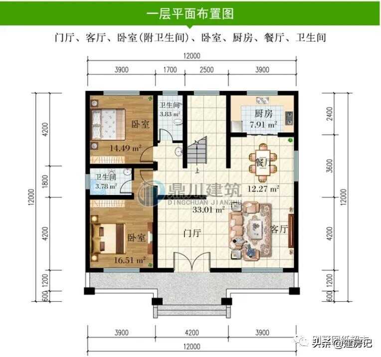 100款湖南农村二层两开间别墅(农村中式别墅二层户型图)